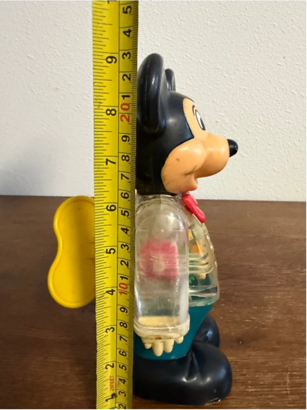Vintage 1978 Gabriel Disney Mickey Mouse Wind Up Toy Clear Gear Body WORKS Missi